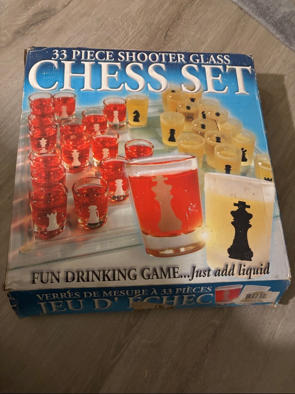 33-Piece Shooter Glass Chess Set